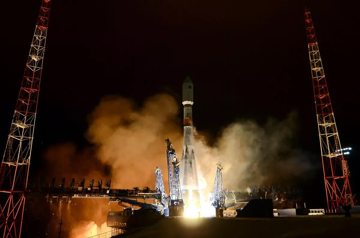The rocket with the Glonass-K satellite launched from the Plesetsk cosmodrome